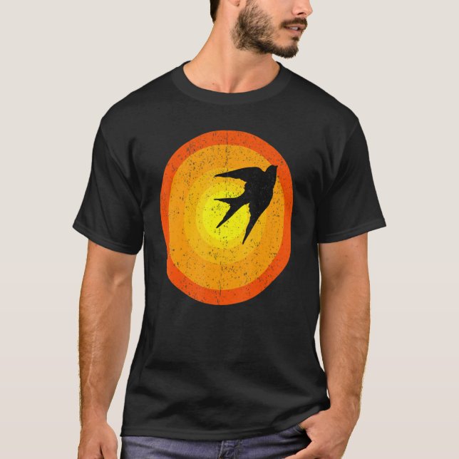 Vintage Caged Bird Sunrise T-Shirt (Front)