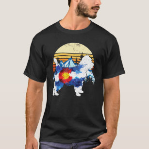 Vintage Cairn Terrier Dog Colorado Flag Sunset Ret T-Shirt