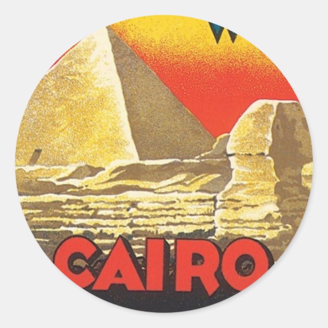 Vintage Cairo Egypt Classic Round Sticker (Front)