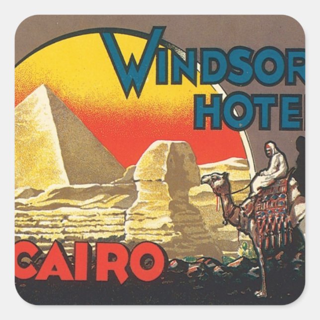 Vintage Cairo Egypt Square Sticker (Front)