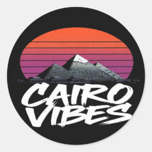Vintage Cairo Vibes   Egyptian Street Style & Trav Classic Round Sticker