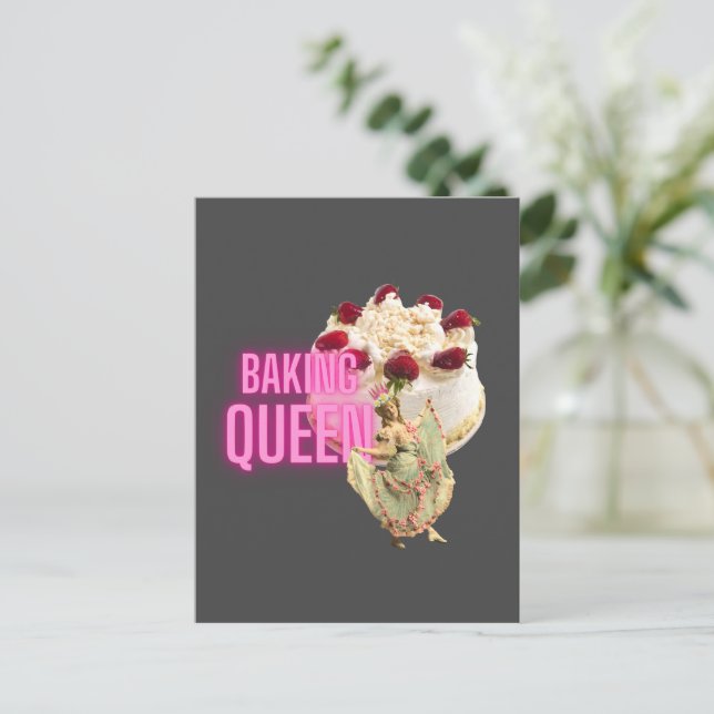 Vintage Cake Baking Queen  Postcard (Standing Front)