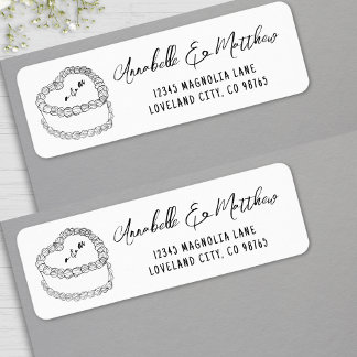 Vintage Cake Hand Drawn Wedding Return Address