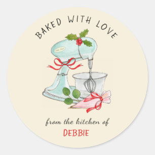 Vintage Cake mixer Bakers Holiday  Classic Round Sticker