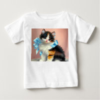 Vintage Calico Kitten Illustration