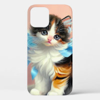 Vintage Calico Kitten Illustration