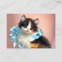Vintage Calico Kitten Illustration