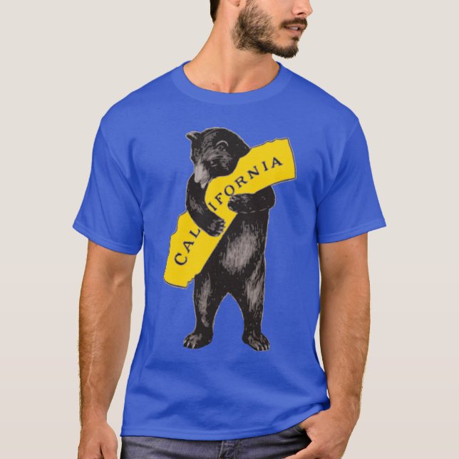 Vintage California Bear Hug Illustration T-Shirt (Front)