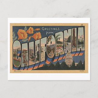 Vintage California Big Letter Postcard