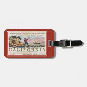 Vintage California Bound Clipper Ship Luggage Tag