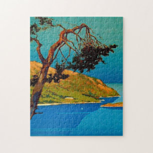 Vintage California Coast Travel Jigsaw Puzzle