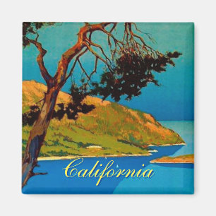 Vintage California Coast Travel Magnet