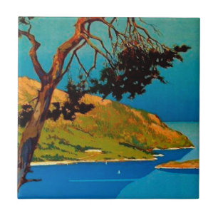 Vintage California Coast Travel Tile