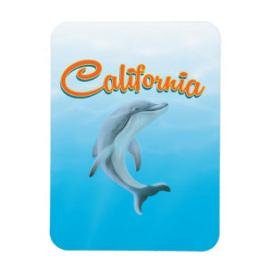Vintage California Dolphin travel poster Magnet