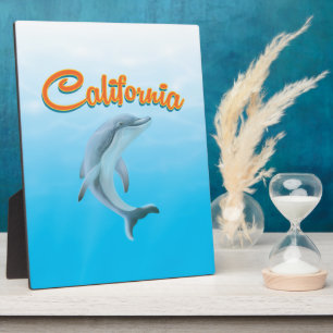 Vintage California Dolphin travel poster Plaque