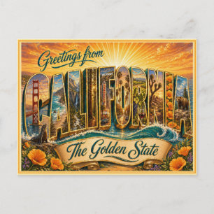 Vintage California Greeting From Postcard