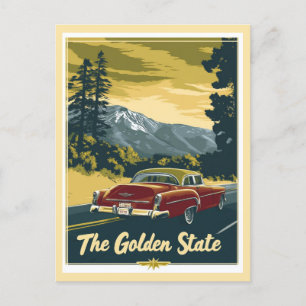 Vintage California Mountains Golden State Travel Postcard
