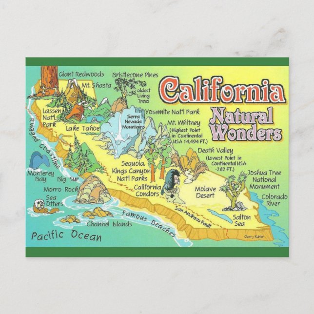 Vintage California Natural Wonders  Postcard (Front)