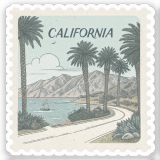 Vintage California Pacific Coast Highway Stamp