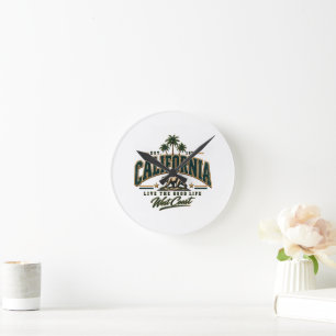 Vintage California Republic Decorative Round Clock