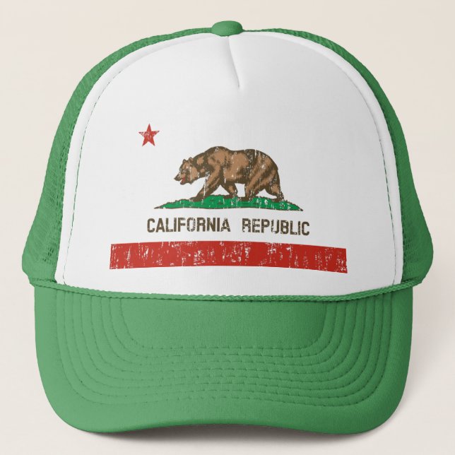 Vintage California Republic State Flag Trucker Hat (Front)