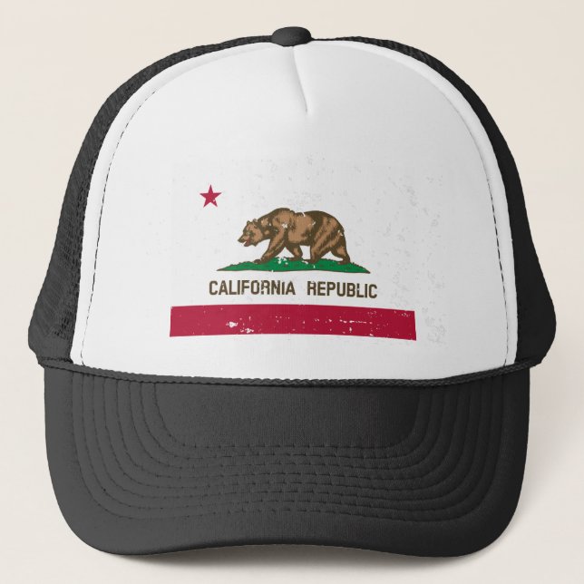 Vintage CALIFORNIA REPUBLIC state flag trucker hat (Front)