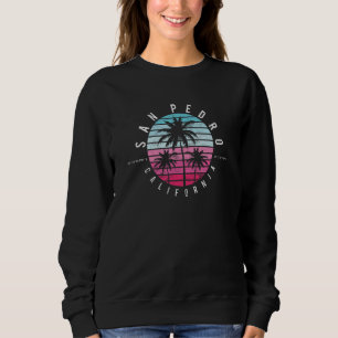 Vintage California San Pedro CA Beach GPS Coordina Sweatshirt