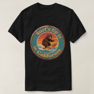 Vintage California Surf's Up Surfing Bear T-Shirt