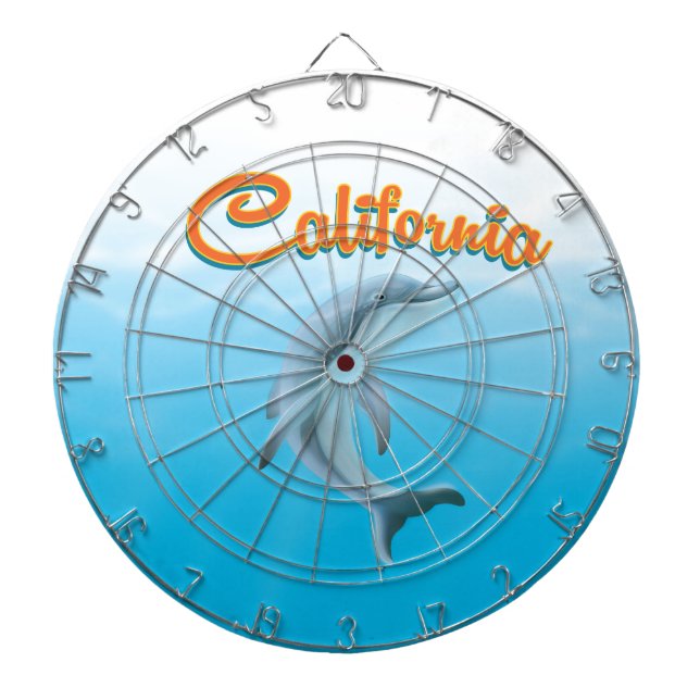 Vintage California Travel Poster Dartboard (Front)