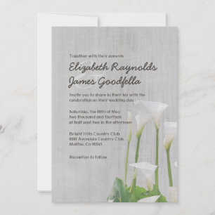 Vintage Calla Lillies Wedding Invitations
