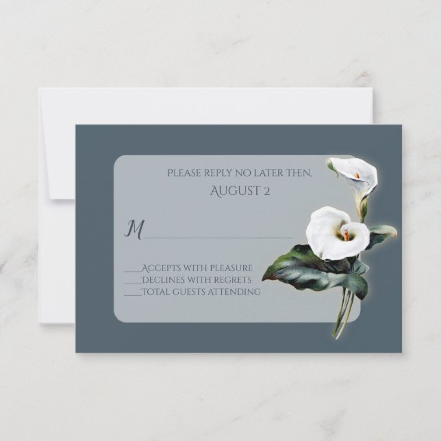 Vintage Calla Lily Wedding RSVP Card (Front)