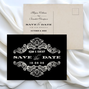 Vintage calligraphy gothic wedding Postcard