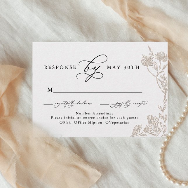 Vintage Calligraphy Hand drawn Floral Wedding Rsvp (Creator Uploaded)