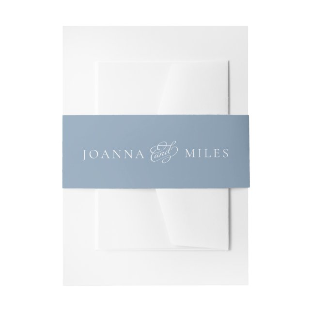 Vintage Calligraphy Sage Invitation Belly Band (Front Example)