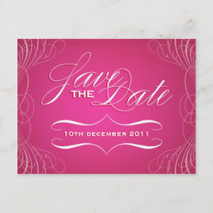 Vintage Calligraphy Save the Date postcard