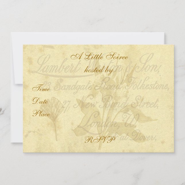Vintage Calling Card Invitation (Front)