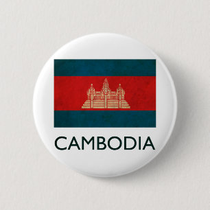 Vintage Cambodia 6 Cm Round Badge