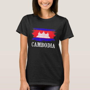 Vintage Cambodia Flag I Love Cambodia T-Shirt