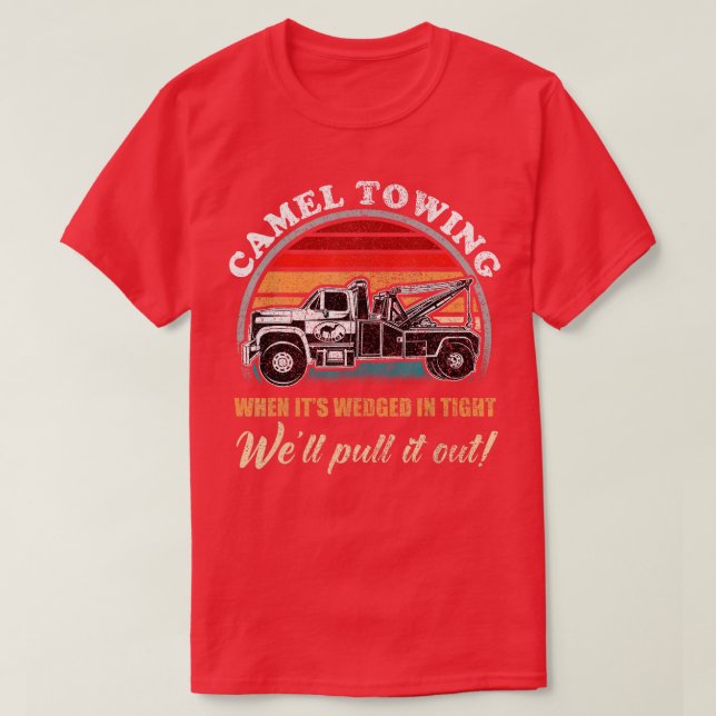 Vintage Camel Towing Humour Tow Truck  T-Shirt (Design Front)