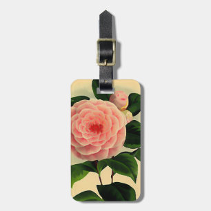 Vintage camellia luggage tag