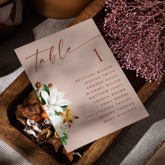 Vintage camellia. Pale pink wedding seating chart Invitation (Creator Uploaded)