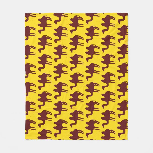 Vintage Camels: Desert Inspired Pattern. Fleece Blanket (Front)