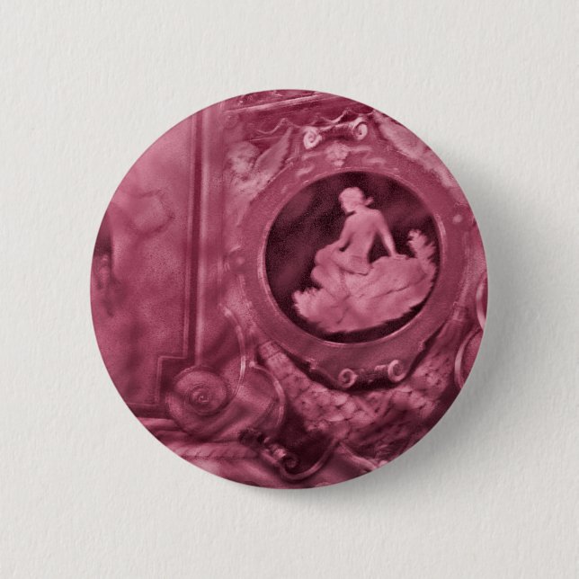 Vintage cameo pink 6 cm round badge (Front)