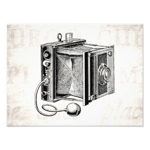 Vintage Camera - Antique Cameras Photography Black Photo Print