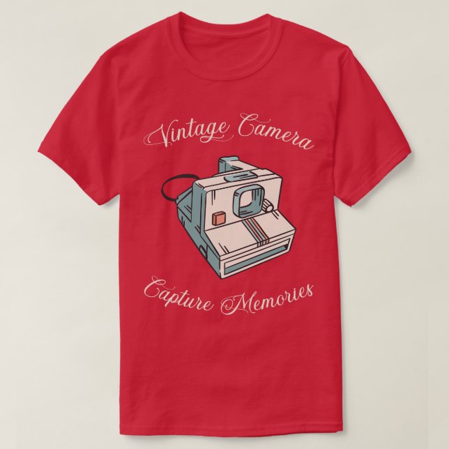 Vintage Camera Capture Memories T-Shirt (Design Front)