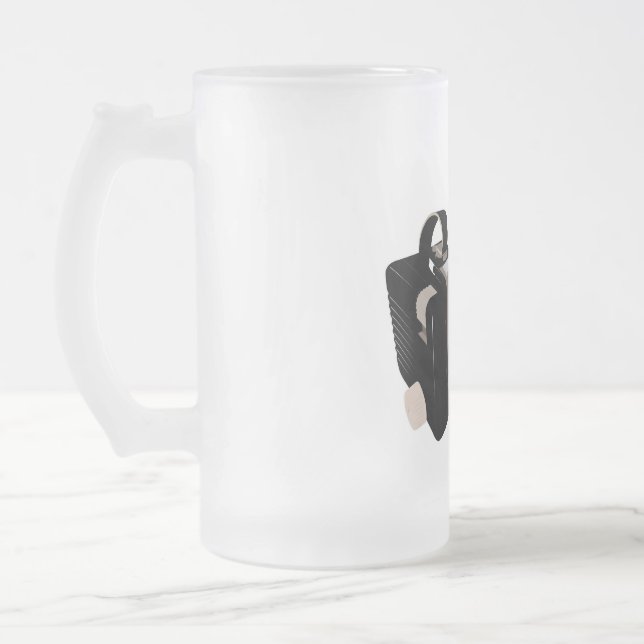 Vintage Camera Frosted Glass Beer Mug (Left)