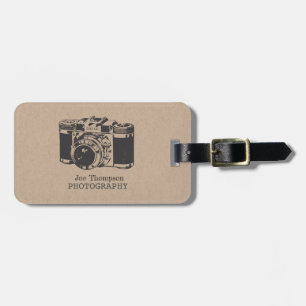 Vintage Camera Grunge Photography Business Cards Luggage Tag
