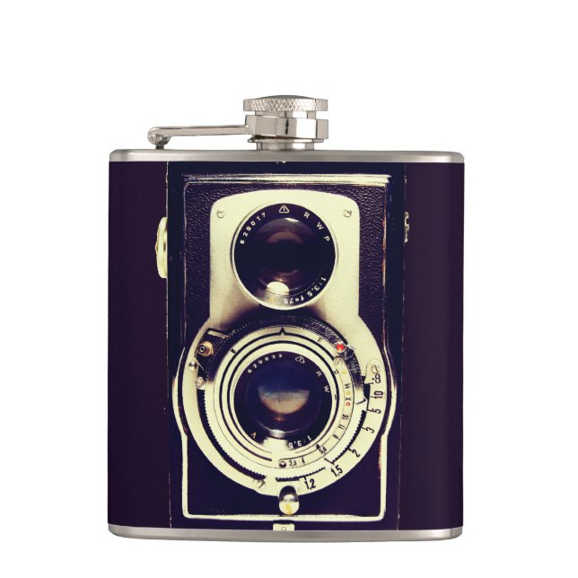 Vintage Camera Hip Flask (Front)