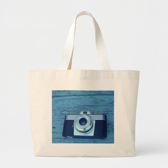 Vintage Camera Large Tote Bag (Front)