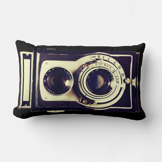 Vintage Camera Lumbar Cushion (Front)